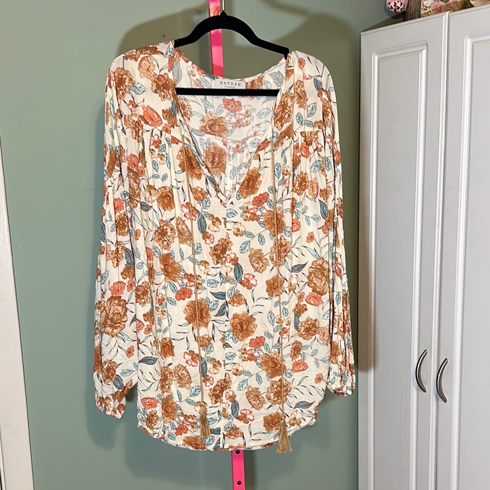 Hayden Brown Ruched Blouse